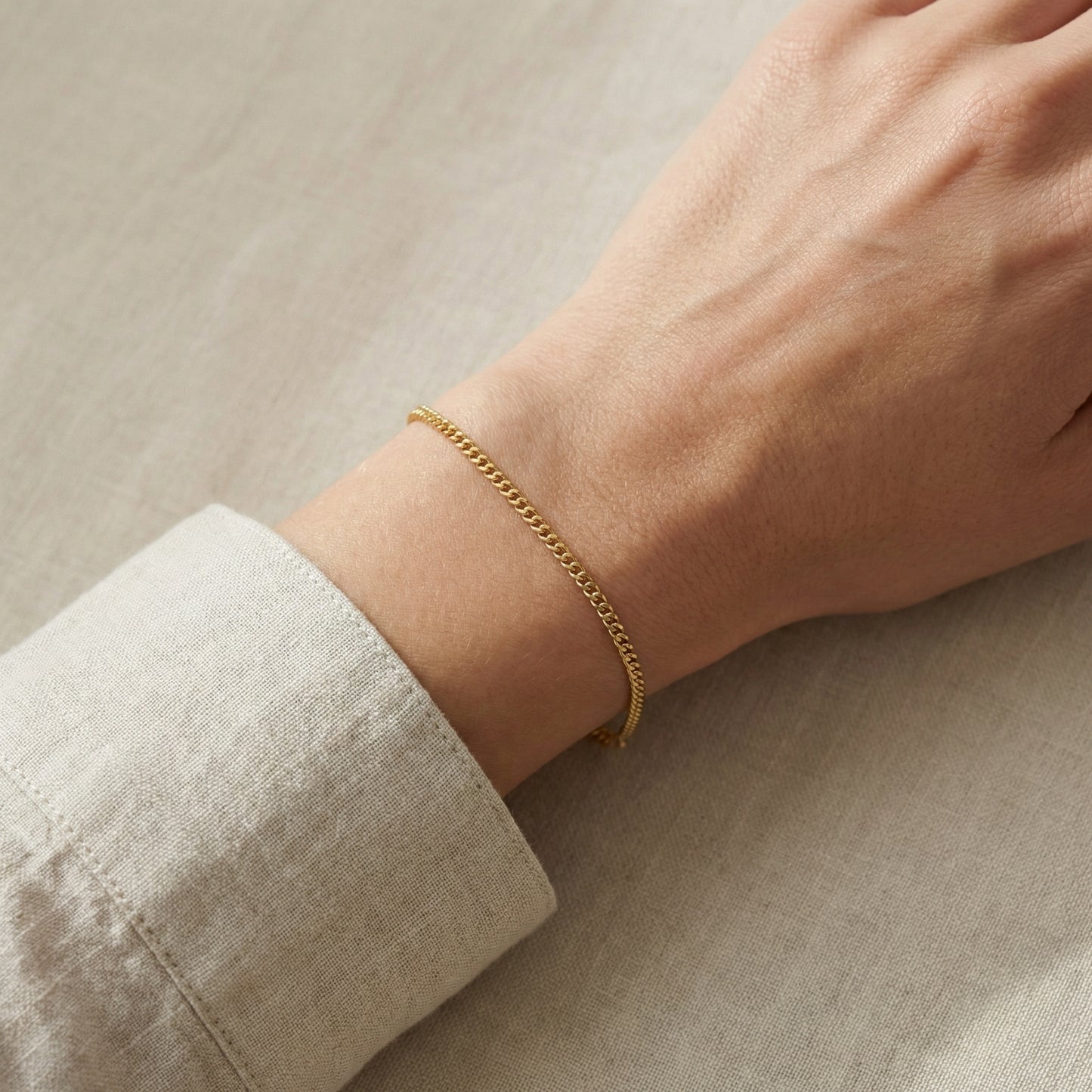 SET PAREJA GOLD PULSERA CUBANA CONTINUA DE 20 CM